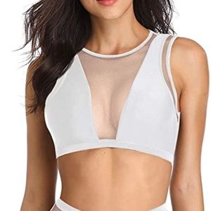 Garage White Mesh Bikini Top